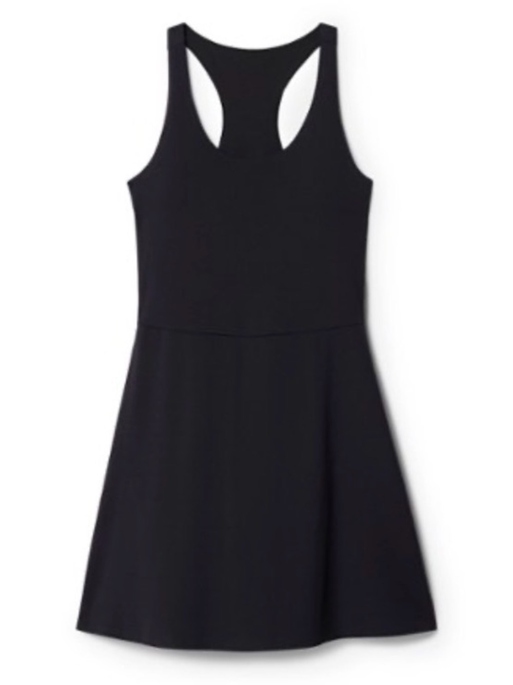 Sleek Black Scoop-Neck Mini Dress
